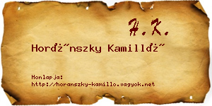 Horánszky Kamilló névjegykártya